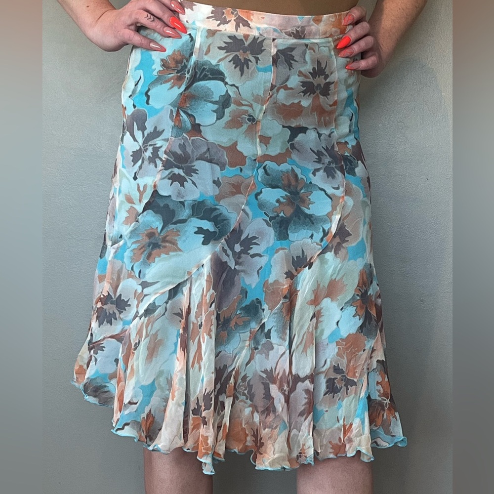Silk Floral skirt by Manyus beautiful preloved condition